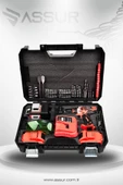 Assur Profesyonel 12V Çift Akülü Vidalama 84 Parça & 12 Köşe 360° Lazer Hizalama Set - 3