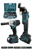 Assur Profesyonel 21V Çift Akülü 450 Nm Somun Sıkma Sökme + 125 Mm Taşlama 2'li Set - 1
