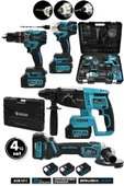 Assur Profesyonel 21V Darbeli Kömürsüz Kırıcı Delici Hilti & Taşlama & Matkap & Somun Sıkma Sökme 4'lü Set - 1