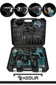 Assur Profesyonel 21V Akülü Vidalama Matkap Kırıcı Delici Hilti Taşlama Somun Sökme 4'lü Set - 2