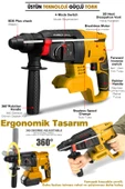 Assur 21V Kömürsüz Motor Darbeli Çift Akülü Şarjlı Kırıcı Delici Hilti 2-26mm - 2