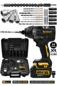 Assur 21V 2.0Ah Akülü Vidalama Darbeli Kömürsüz Motor 800Nm 10 Pilli Bijon Somun Sökme Sıkma - 1