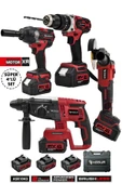 Assur Profesyonel 21V Akülü Vidalama Kırıcı Delici Hilti Somun Sökme Sıkma Taşlama 4'lü Set - 1
