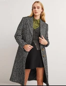 Balık Sırtı Desenli Kaşe Kaşmir Kaban - 1