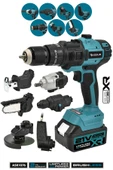 Assur Profesyonel 7 Başlıklı Set 21V Vidalama Taşlama Somun Sıkma Tilki Kuyruğu Budama Hava Pompası Hilti - 1
