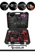 Assur Profesyonel 21V Akülü Vidalama Kırıcı Delici Hilti Somun Sökme Sıkma Taşlama 4'lü Set - 2