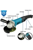 Assur 1200W Avuç Taşlama Makinesi 125mm 6 Kademeli Uzun Kuyruk - 2