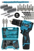 Assur 12V 13mm Çelik Mandrenli Şarjlı Matkap Akülü Vidalama 84 Parça - 1