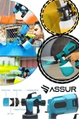 Assur Yüksek Basınçlı Çift Akülü Sprey Boya Püskürtme Tabancası Siyah - 2