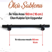 10 Adet Maça Siyah Metal Kulp 160 mm-16 cm Mobilya Çekmece Mutfak Dolabı Dolap Kulpları Kulbu Kulpu thumbnail 3