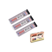 Min 0.9 mm Cetvelli Kalem Ucu 75 mm Mikro Uç 3 Adet - 1