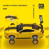 1 Kutu 1:42 Ford Mustang GT 2018 Sarı Araba Modeli Modifiye Edilebilir, Kapıları Açılabilir, Aksesuarları Değiştirilebil - 2