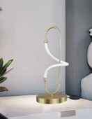 Modern Boru Ledli Masa Lambası Eskitme Altın - 1