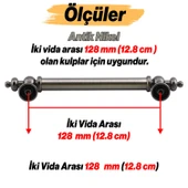 Osmanlı Antik Nikel Metal Kulp 128 mm Mobilya Çekmece Mutfak Dolabı Dolap Kapak Kulpları Kulb Kulpu thumbnail 3