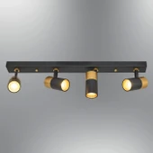 4'lü Modern Siyah Gold Spot Avize - 3