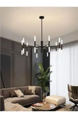Ledli Plafonyer Modern Aydınlatma Siyah Sarkıt Ledli Salon Avize - 2