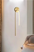 Modern Kablosuz Gold Led Pilli Aplik, Duvar Aplik ve İç Mekan Aplik - 1