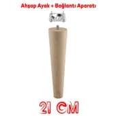 Ahşap Ayak Bağlantı Aparatlı Mobilya Koltuk Kanepe Sehpa Masa Ayağı Ayakları M8 Civatalı Ahşap 21 cm thumbnail 1