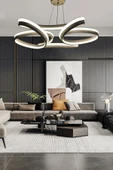 Yüksek Aydınlatmalı Kalın Kasa Papatya Model Siyah Led Avize - 1