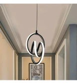 Modern Siyah Kasa Beyaz Işık İmza Ledli Oturma Odası Avize - 3