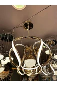 Nilüfer 3 Renk Gold ( Sarı Beyaz ve Gün Işığı ) Luxury Led Kristal Taşlı Avize Concept - 4