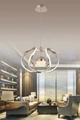 Nilüfer 3 Renk Gold ( Sarı Beyaz ve Gün Işığı ) Luxury Led Kristal Taşlı Avize Concept - 1