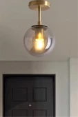 Mini Modern Spor Gold Füme Camlı Tavan Plofonyer - 1