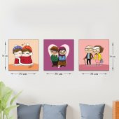 Düş Duvarı 3 Parça Yukarı Bak Çizgi Film Tatlı Desenli MDF Duvar Tablosu - 2