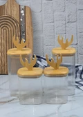 Hometarz Boynuz Şekilli Cam Kavanoz Seti - Borosilikat Cam Kavanoz Takımı - 4'lü Set - 1