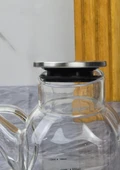 Borosilikat Cam Yağdanlık Seti - Bambu Altlıklı Yağdanlık Takımı - 2x550 ML - 3