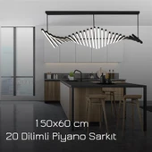 Lüks Modern Ledli Piyano Avize Beyaz Mutfak Üzeri Aydınlatma ve Sarkıt Avize - 1