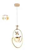 Badem Modern Sarkıt Led Avize 3 Renk Toplu Kelebek Taşlı Gold Kaplamalı - 4