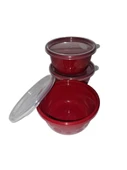 Hobby Life Tick Tock Hava Sızdırmaz Saklama Kabı 3'lü Set 3 x 250 ML Kırmızı - 1