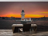 İstanbul Günbatımı Kızkulesi Manzaralı Duvar Kağıdı thumbnail 3