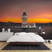 İstanbul Günbatımı Kızkulesi Manzaralı Duvar Kağıdı thumbnail 2