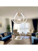 Kavis Modeli Mat Beyaz Tek Toplu 3 Renk Modüllü Ledli Avize thumbnail 2