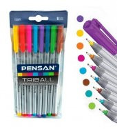 Triball Tükenmez Kalem Renkli 8 Li Set - 1