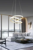 Modern Kıvrımlı Üç Renkli Gold Sarkıt Led Avize - 1