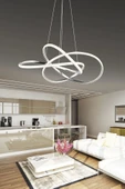 Modern Power Ledli Kıvrımlı Üç Renkli Krom Beyaz Sarkıt Led Avize - 1