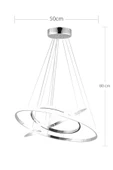 Modern Üç Halkalı Kıvrımlı Üç Renkli Gold Sarkıt Led Avize - 2