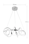 Modern Halkalı Kıvrımlı Üç Renkli Krom Sarkıt Led Avize - 2