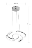 Krom Kasa Dron Modern Üç Renkli Sarkıt Led Avize ve Salon Ledli Avize - 2