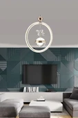 Modern Yuvarlak Tek Toplu Üç Renkli Gold Sarkıt Led Avize ve Ledli Avize - 1
