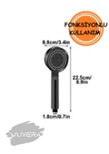 Wuvera Turbo Fan 5 Fonksiyonlu Su Tasarruflu Duş Başlığı – Yüksek Basınç ve Ayarlanabilir Akış thumbnail 2