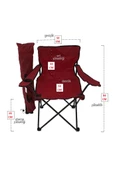 EksikSepeti 2 Adet Katlanır Kamp Sandalyesi Taşıma Çantalı Bardaklıklı Kırmızı - 3