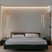 Modern İkili Gold Kablosuz Led Pilli Aplik - 1