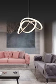 Modern Luxury Kıvrımlı Üç Renkli Gold Sarkıt Ledli Avize ve Led Avize - 1