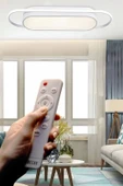 Modern Led Avize Plafonyer Üç Renkli Beyaz Kumandalı ve Ledli Avize - 1