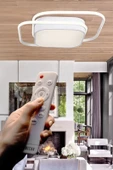 İkili Kare Led Plafonyer Avize Üç Renkli Beyaz Renkli Kumandalı ve Ledli Avize - 1
