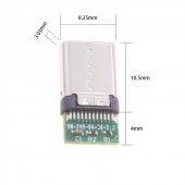 1 ADET TYPE-C ŞARJ KABLOSU SOKETİ ERKEK FİŞİ ( BEYAZ RENK ) - 4